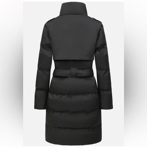 New NWT Waterproof Down Thickened Long Winter Coat Warm Puffer Belted Windproof - Picture 4 of 16